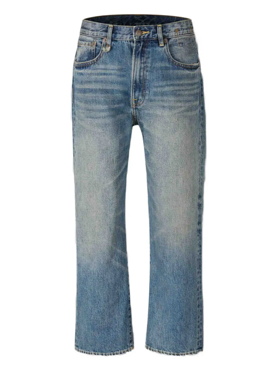 embroidered-pocket jeans