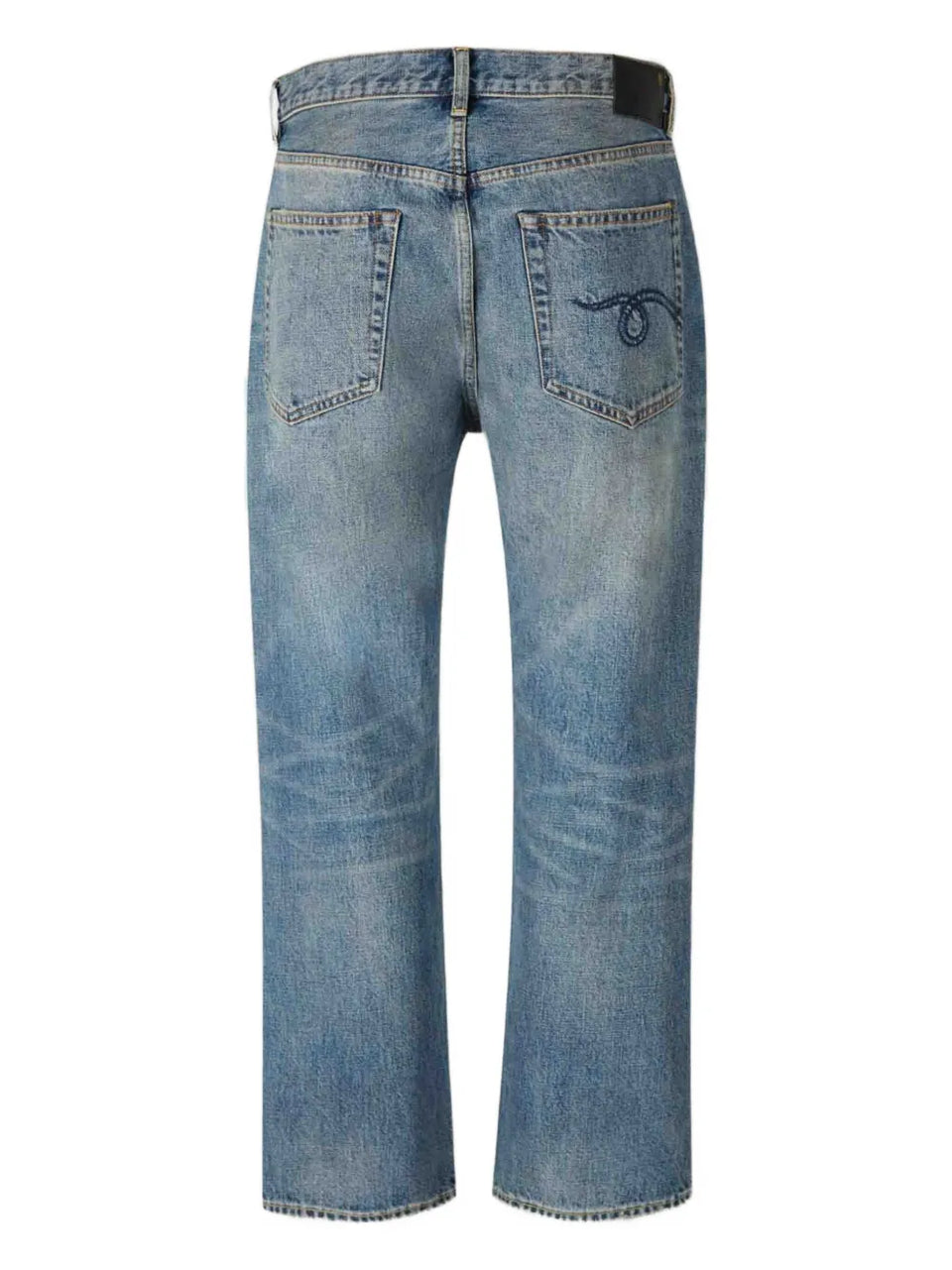 embroidered-pocket jeans