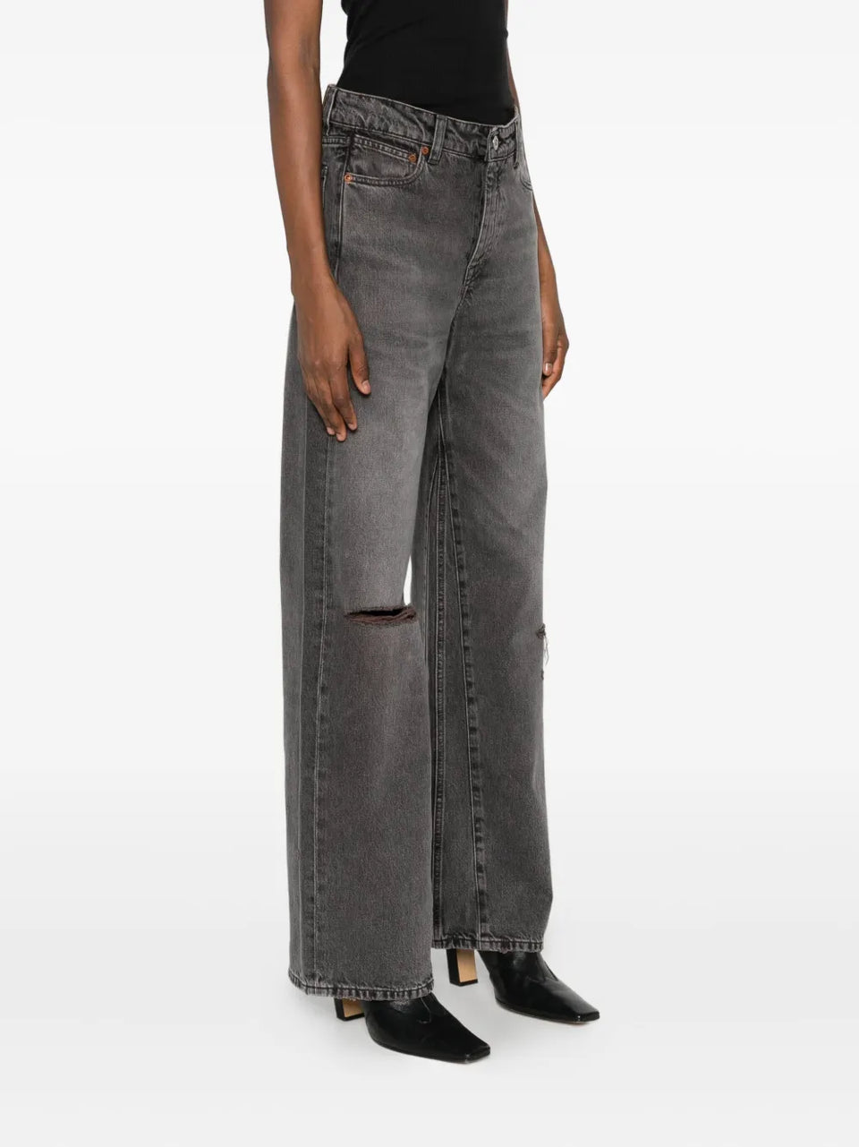 ripped-detail jeans