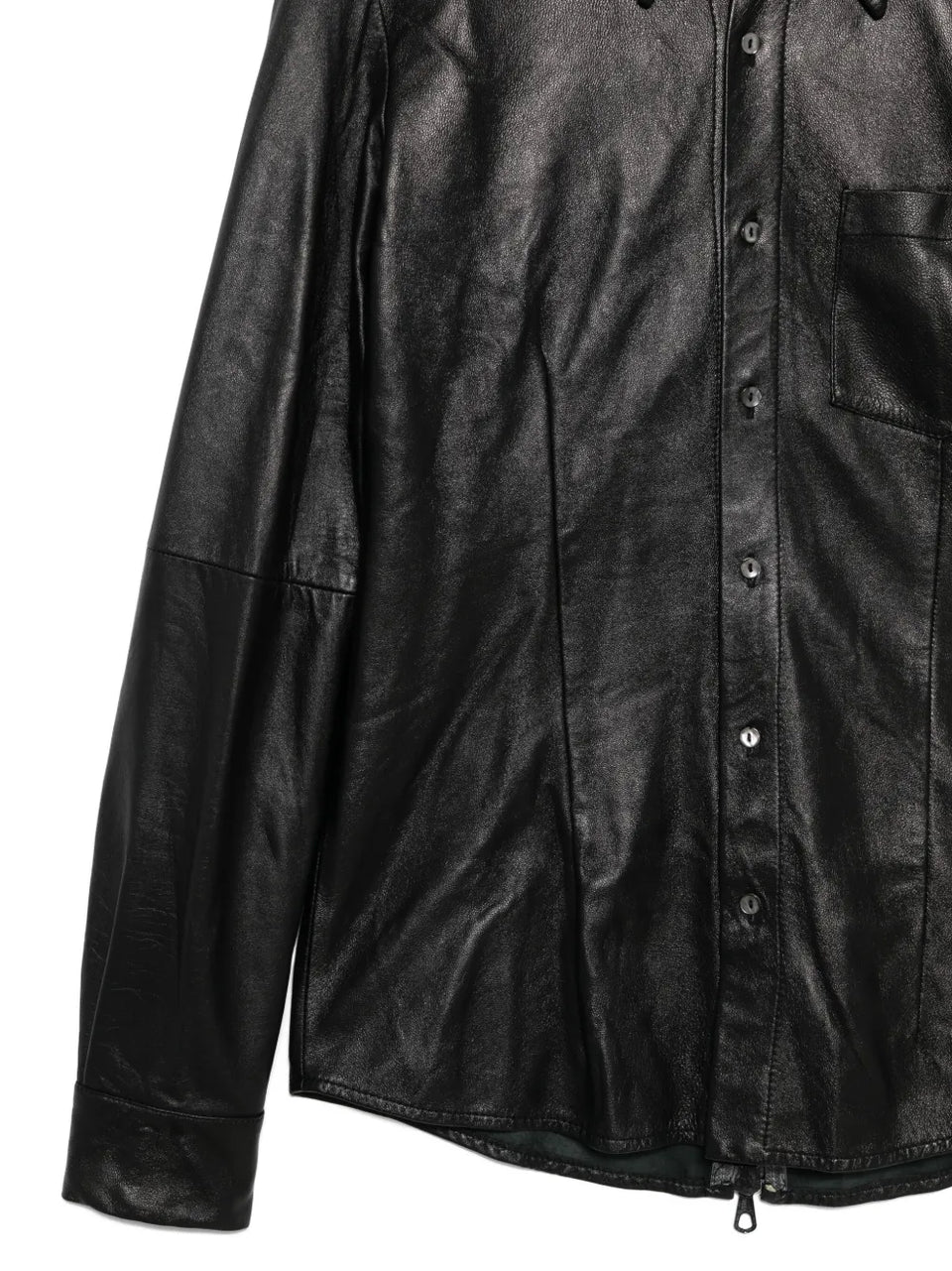 1990s button-up leather shirt
