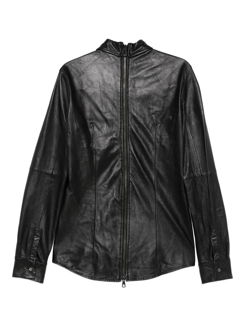 1990s button-up leather shirt