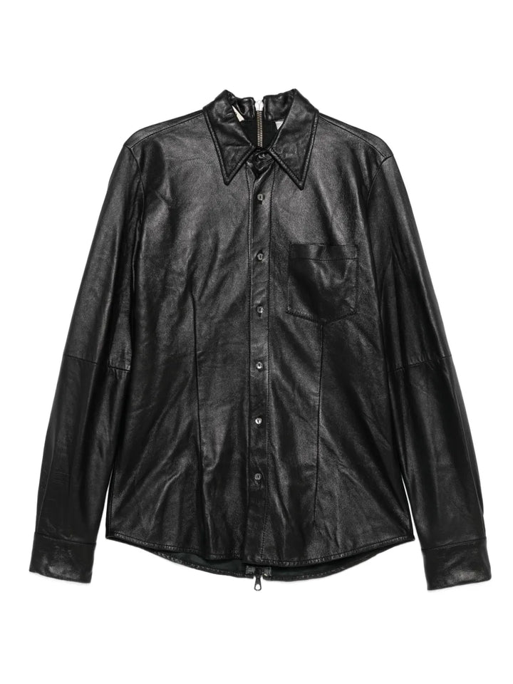 1990s button-up leather shirt