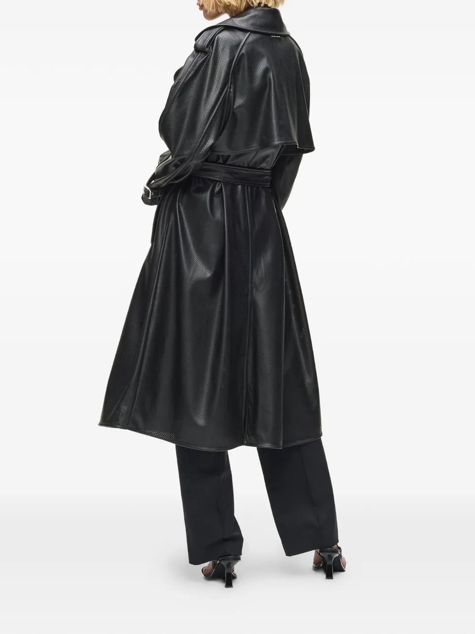 belted double-breasted trench coat