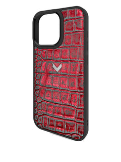 crocodile-texture leather iPhone 16 Pro Max phone case