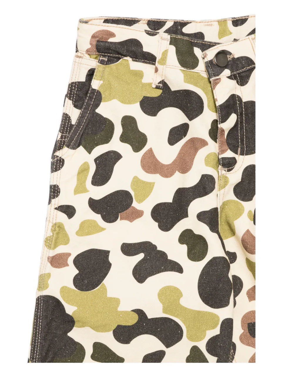 camouflage print trousers
