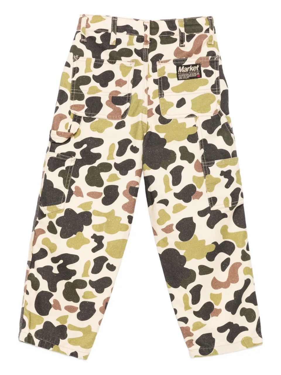 camouflage print trousers