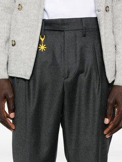 double-pleat flannel trousers