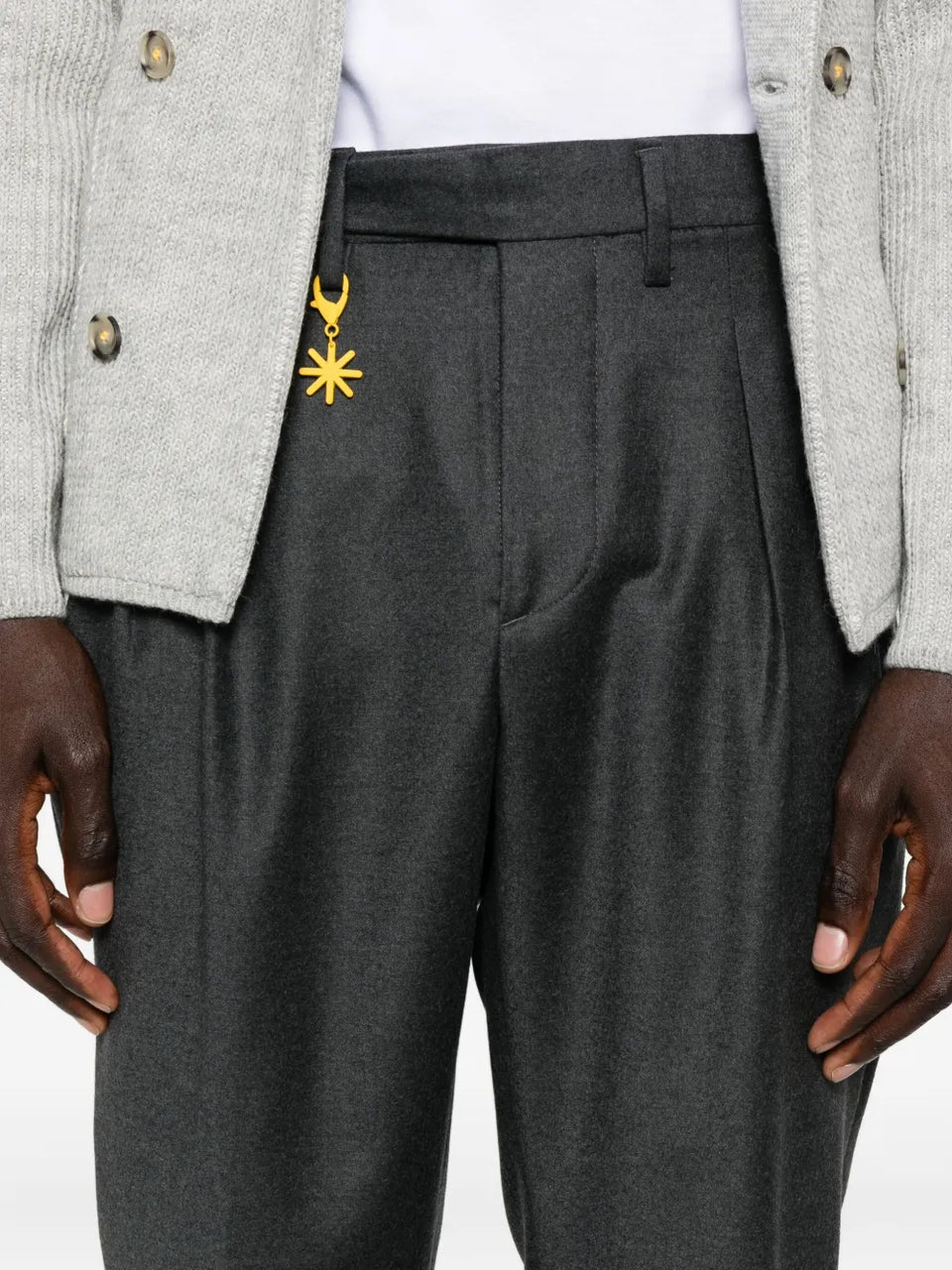 double-pleat flannel trousers