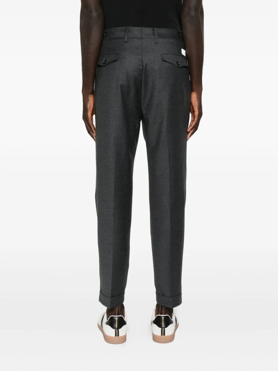 double-pleat flannel trousers
