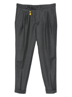 double-pleat flannel trousers