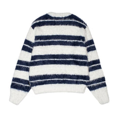 Stussy Hairy Stripe Crew Sweater Ivory/Navy