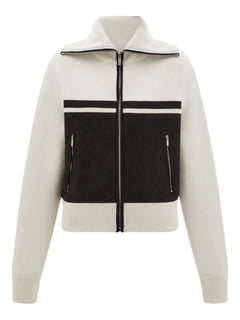 zip-fastening high-collar jacket