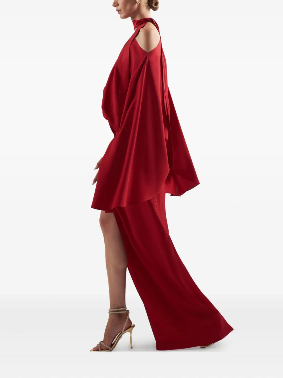Brooks cape-slit maxi dress