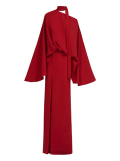 Brooks cape-slit maxi dress