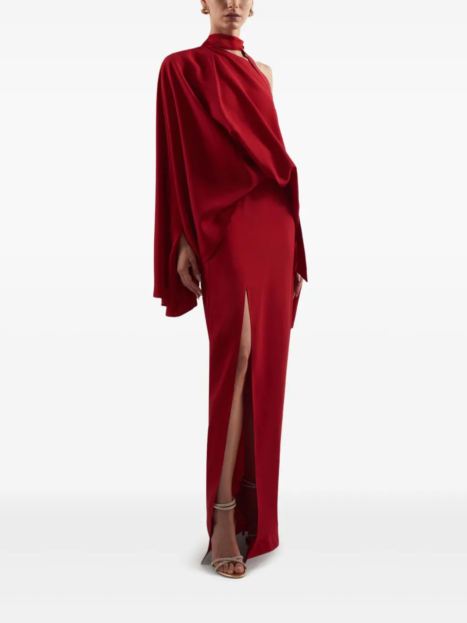 Brooks cape-slit maxi dress