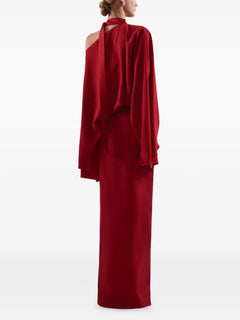 Brooks cape-slit maxi dress