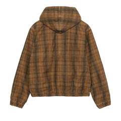 Stussy Unlined Plaid Zip Hoodie Brown