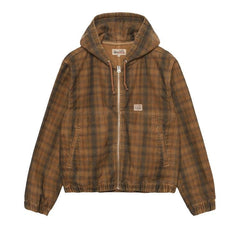 Stussy Unlined Plaid Zip Hoodie Brown