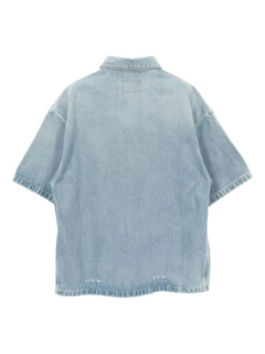 2010s logo-plaque denim shirt
