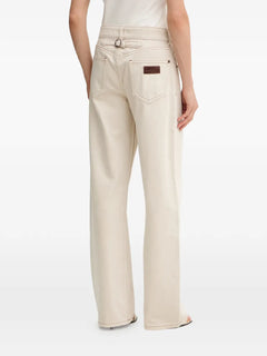 five-pocket logo-patch jeans