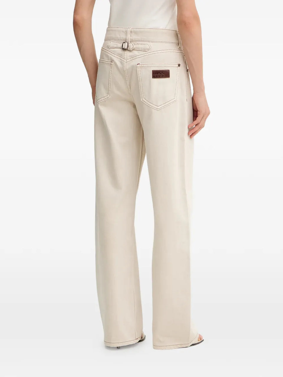 five-pocket logo-patch jeans