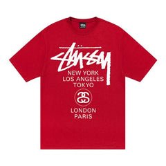Stussy World Tour T-Shirt Dark Red