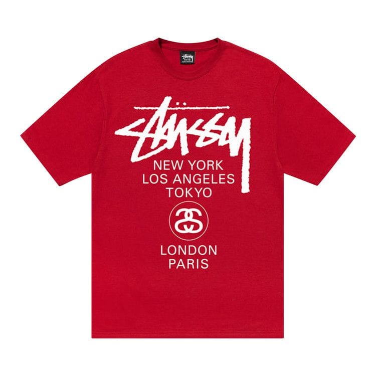 Stussy World Tour T-Shirt Dark Red