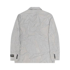 Stussy Wrinkled Stripe Double-Breasted Blazer Grey