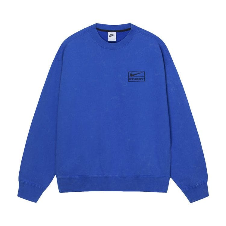 Stussy x Nike Acid Wash Fleece Crew Blue