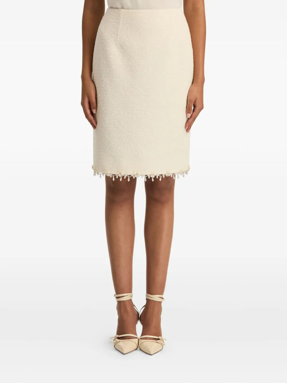 fringe-detail midi skirt