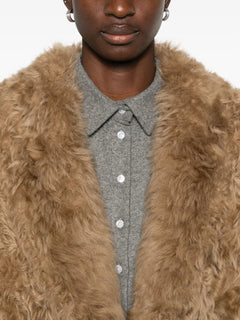 belted faux fur jacket