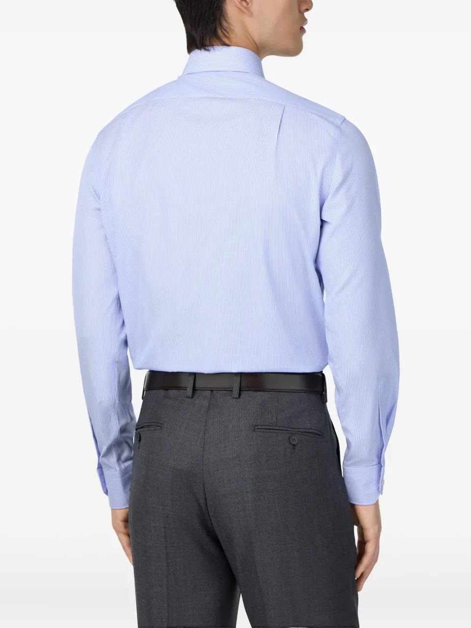 striped cutaway-collar shirt