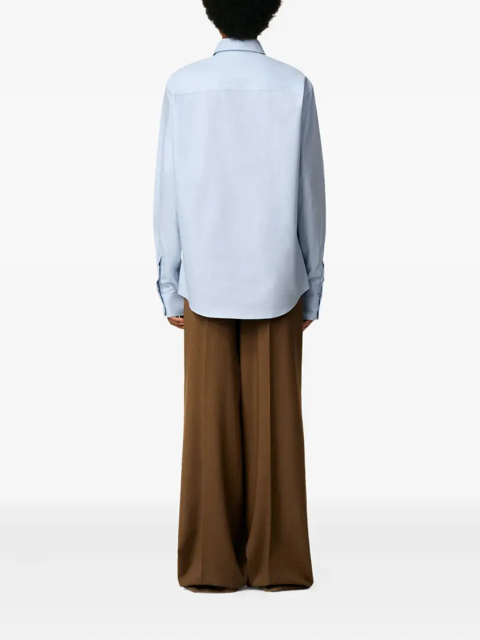 AMI Paris Ami De Coeur Button Down Cotton Shirt Sky Blue