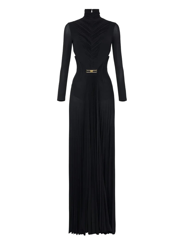 draping pleated maxi dress