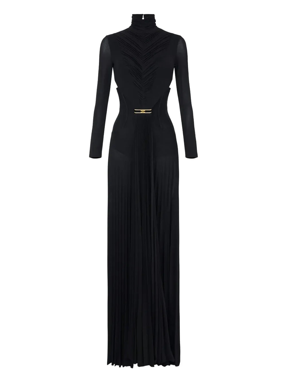 draping pleated maxi dress