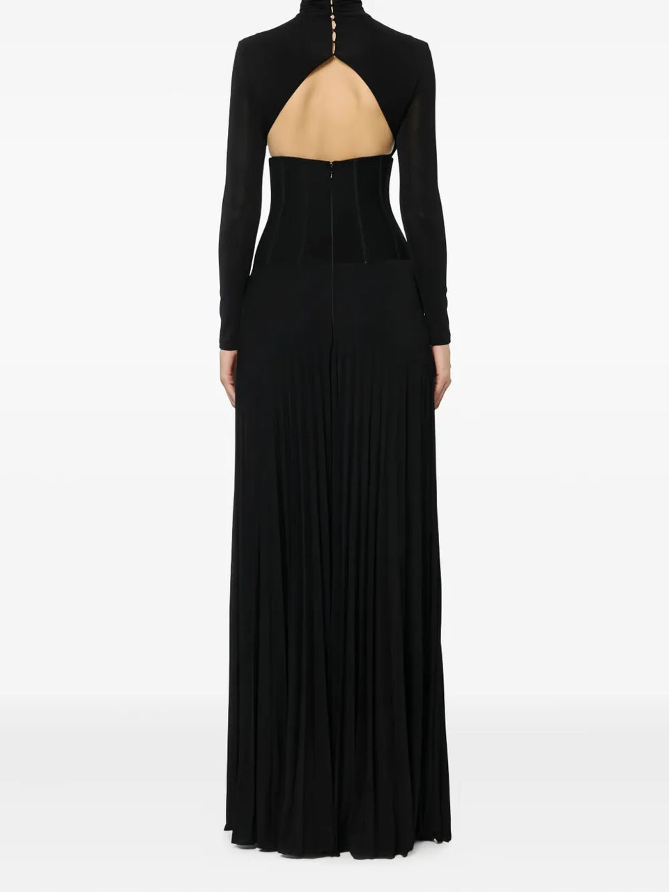 draping pleated maxi dress