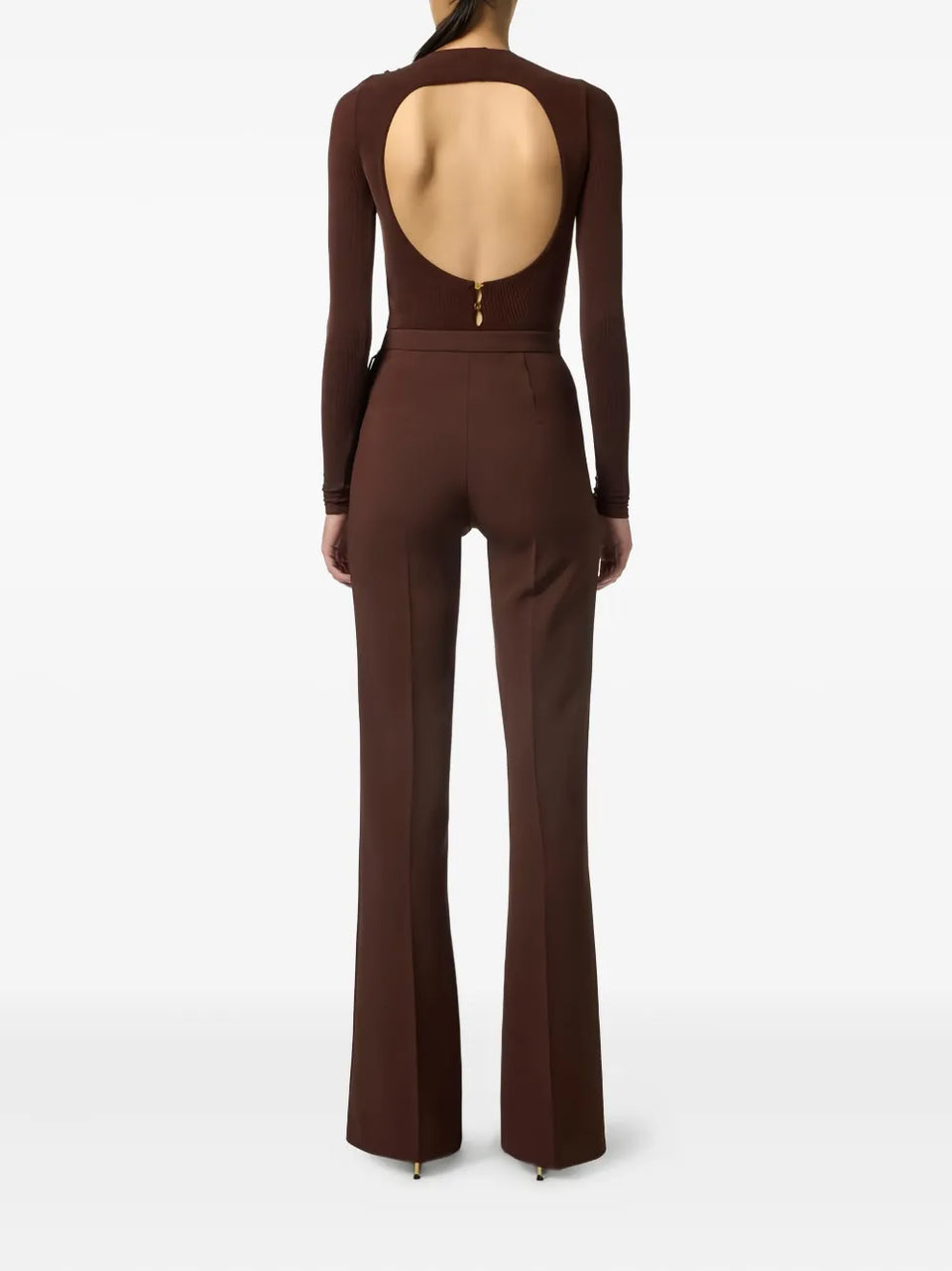 draped button cupro top