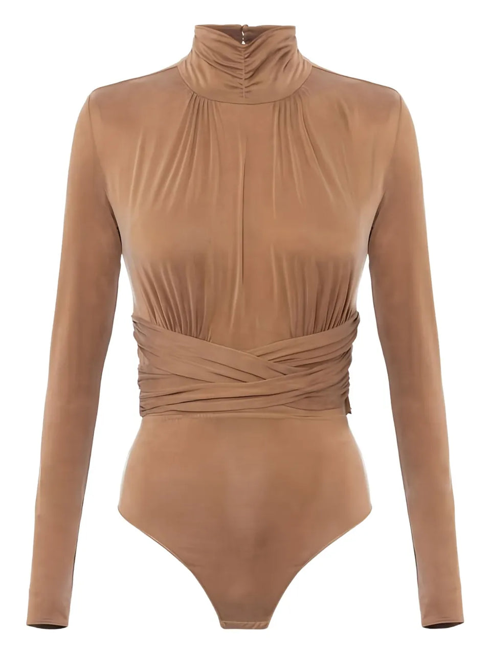 draped ribbon-detail bodysuit