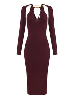 jewel-snake midi knit dress