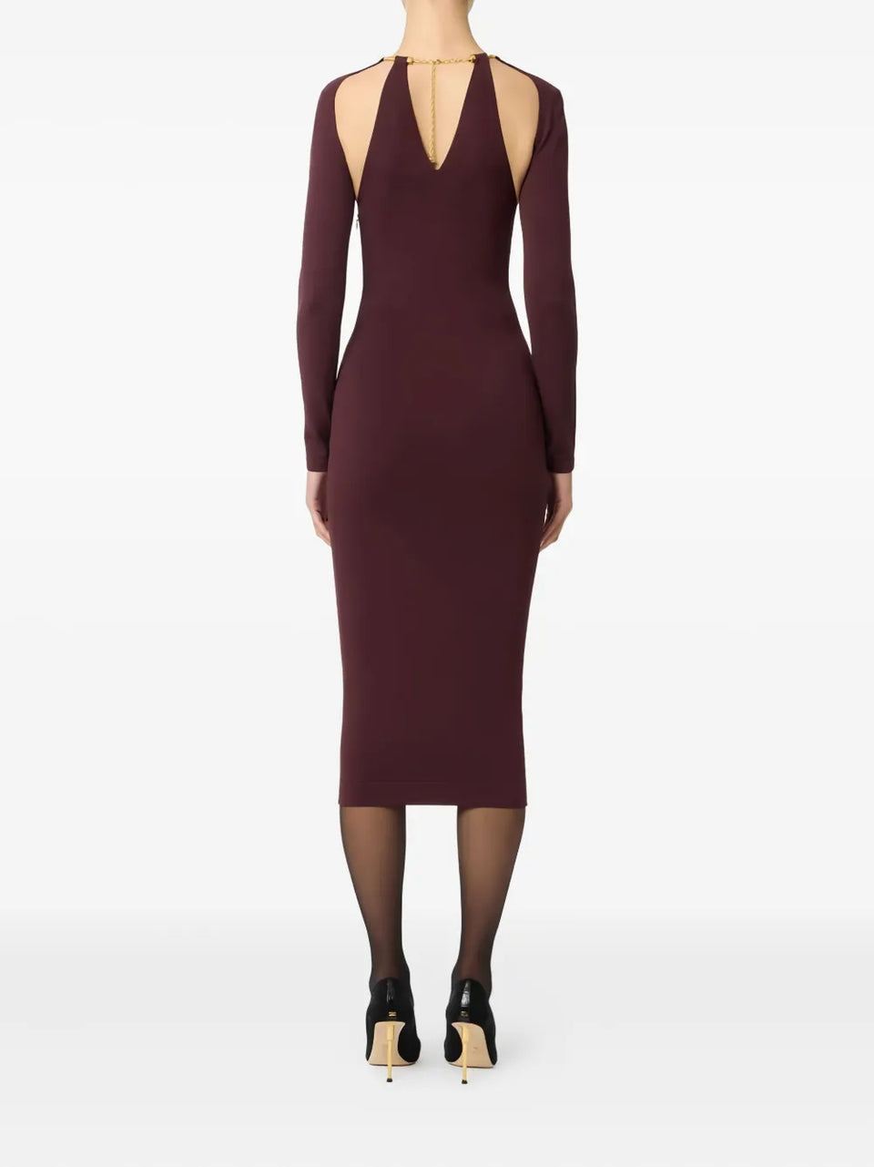 jewel-snake midi knit dress