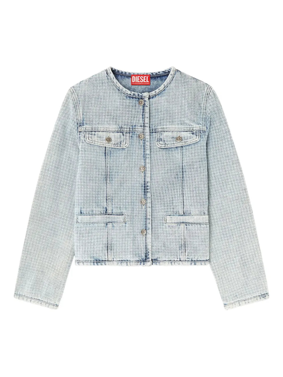 button-fastening denim jacket