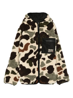 camouflage-pattern zip-up Hoodie