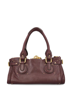 padlock leather tote bag