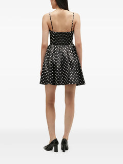 polka-dot bow mini dress