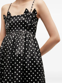 polka-dot bow mini dress