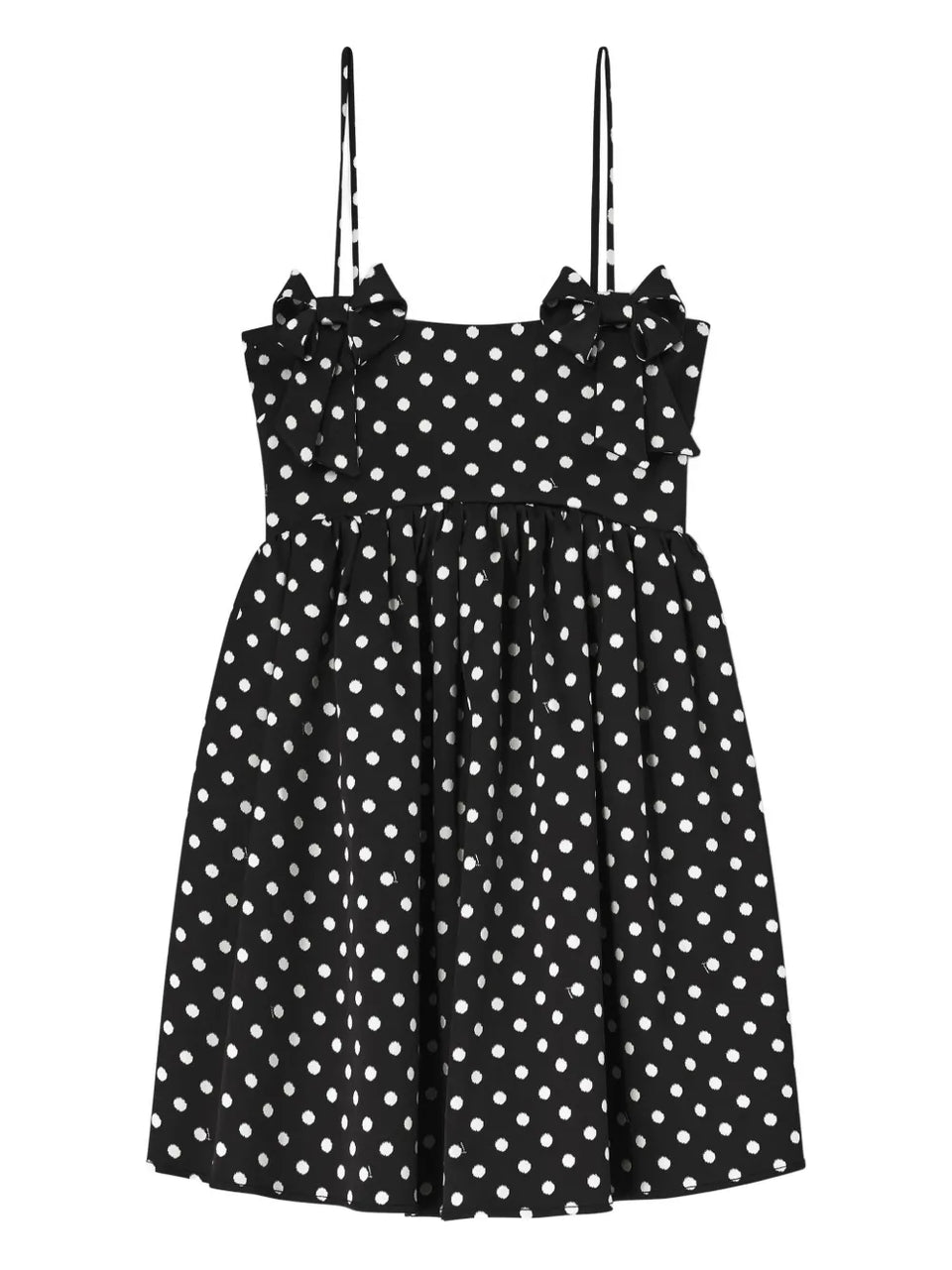 polka-dot bow mini dress