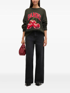 cherry-print graphic sweater