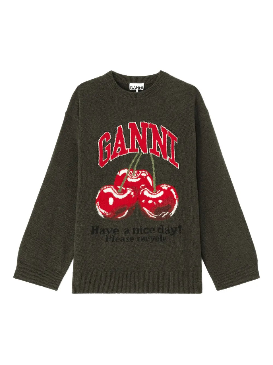 cherry-print graphic sweater