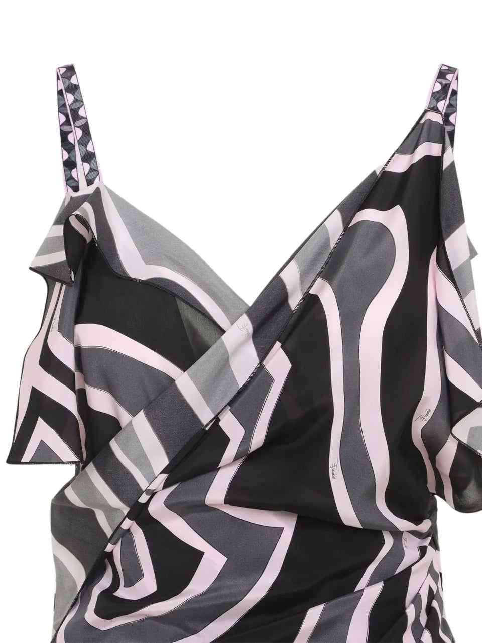 Labirinto-print asymmetric dress