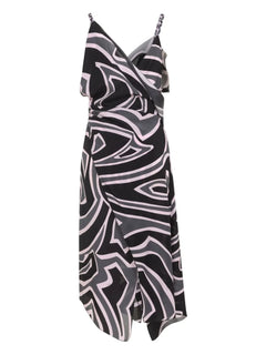 Labirinto-print asymmetric dress